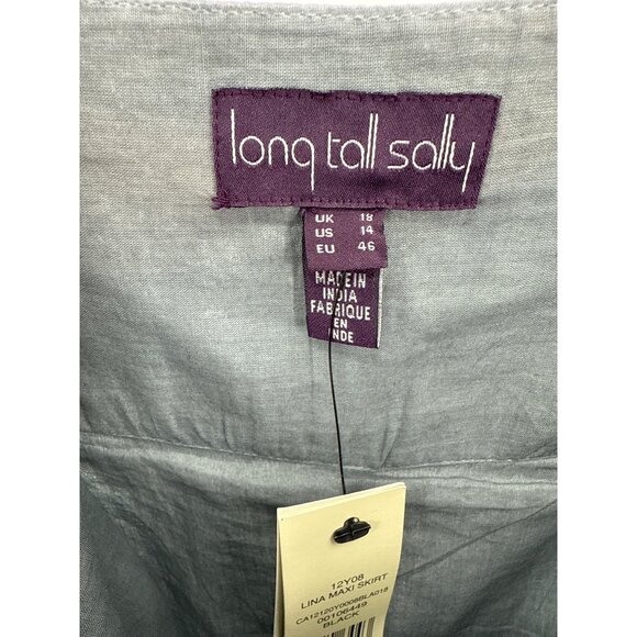 Long Tall Sally Dip-Dye Gray & Black Maxi Skirt ruffle petticoat size 14 - Picture 9 of 12